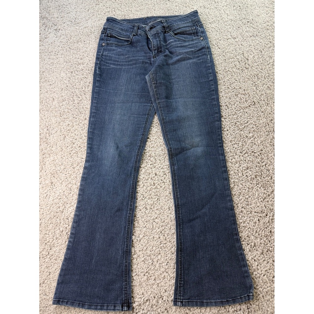 Democracy Womens Dark Wash Embroidered Back Flap Pocket Bootcut Jeans B198AR 10